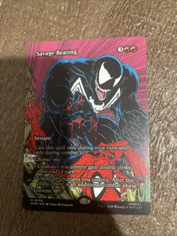 Savage Beating Borderless NM English Marvel's Spider-Man Bonus Sheet Free Ship - Image 1