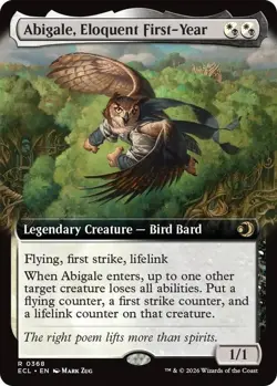 NM Extended Art Abigale, Eloquent First-Year, MTG, Lorwyn Eclipsed, Magic, 368 - Image 1