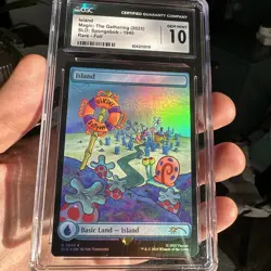 MTG ISLAND Secret Lair Foil Spongebob CGC 10 MTG Gem Mint - Image 1