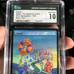 MTG ISLAND Secret Lair Foil Spongebob CGC 10 MTG Gem Mint - Image 3