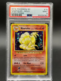 2016 Pokemon XY Evolutions Ninetales Holo 15/108 Rare | PSA 9 - Image 1