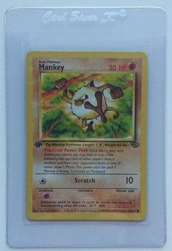 1999 Pokemon Jungle Mankey #055 1st Edition -- LP - Image 1