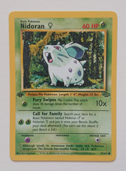 1999 Pokemon Jungle Nidoran #057 1st Edition -- LP - Image 3