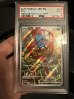2025 Pokemon Mep En Riolu Meg Etb Mega Promo #10 PSA 9 - Image 2