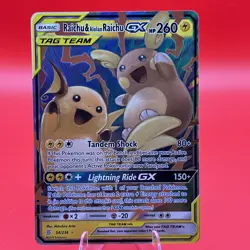 Pokemon TCG Raichu & Alolan Raichu GX 54/236 SM-Unified Minds Tag Team Holo - Image 1