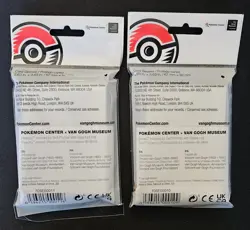 Pokemon Pikachu In Grey Felt Hat & Eevee In Straw Hat 65 Count Sleeves Van Gogh - Image 2