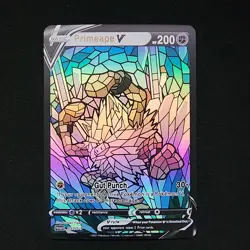 Pokemon Primeape Stain Glass Custom Made Fan Art Holo - Image 1