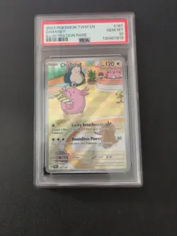 Pokemon TCG Chansey 187/167 Twilight Masquerade PSA 10 - Image 1