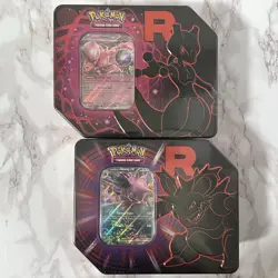 Pokemon TCG: Destined Rivals Team Rocket Tin Mewtwo + Nidoking Lot Of 2 SEALED - Image 1