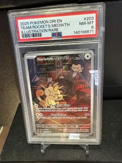 Pokemon TCG - Team Rocket's Meowth #203/182 - Destined Rivals - PSA 8 - Image 4