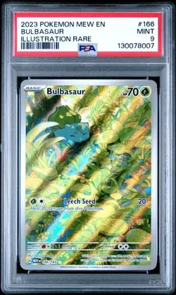 Bulbasaur 166/165 Pokemon TCG English Illustration Rare PSA 9 MINT SV 151 - Image 1