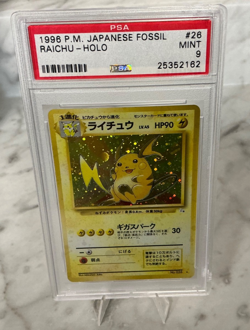 1997 Pokemon JAPANESE FOSSIL RAICHU HOLO #26! PSA 9 MINT GRADED - Image 1
