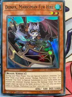 Yugioh Donpa, Marksman Fur Hire DASA-EN014 Secret Rare NM x3 Play Set - Image 1