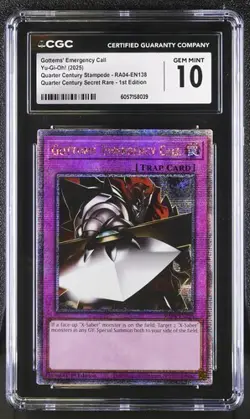 Gottems' Emergency Call *CGC 10* RA04-EN138 *POP 1* Quarter Century Secret Rare - Image 1