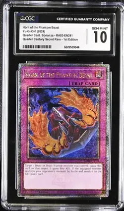 Horn Of The Phantom Beast *CGC 10* RA03-EN241 *POP 1*Quarter Century Secret Rare - Image 1