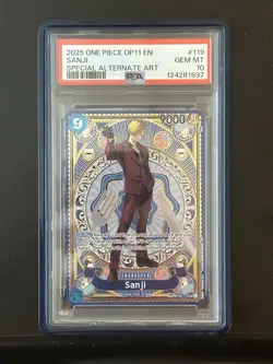 One Piece Sanji SP SEC OP06-119 OP11 Parallel a Fist of Divine Speed PSA 10 - Image 1
