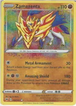 102/185 Zamazenta : Amazing Rare Card : SWSH-04 Vivid Voltage - Image 1