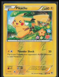Pikachu Reverse Holo 27/111 Pokemon XY03: Furious Fists LP Pokemon Card - Image 1