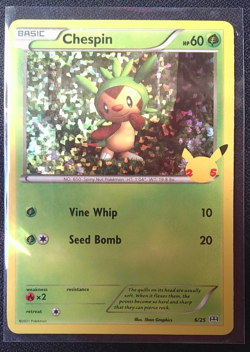 Chespin 6/25 McDonalds 25th Anniversary Holo Rare Pokemon Card Near Mint NM - Image 1