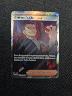 Pokemon TCG Giovanni's Charisma Full Art Trainer Ultra Rare Card 197/165151 - Image 1