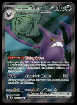 Pokemon Cards Team Rocket's Crobat ex 217/182 Destined Rivals Ultra Rare NM - Image 1