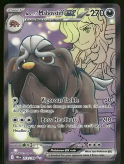 Pokemon Cards Arven's Mabosstiff ex 218/182 Destined Rivals Ultra Rare NM - Image 1