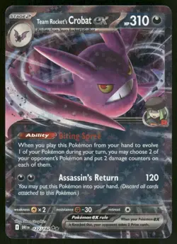Pokemon Cards Team Rocket's Crobat ex 122/182 Destined Rivals Double Rare NM - Image 1