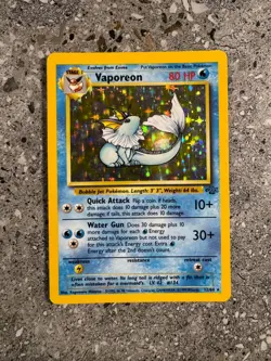 Pokemon TCG Cards Vaporeon 12/64 Jungle Holo Rare EXC - Image 1