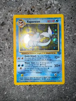 Pokemon TCG Cards Vaporeon 12/64 Jungle Holo Rare EXC - Image 3