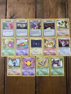 Pokemon TCG Team Rocket Unlimited Non Holo Vintage Never Played NM Lot 14 Cards - Image 1