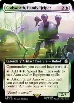 MTG - Codsworth, Handy Helper - Surge Foil - Extended Art - Fallout - Magic - Image 1