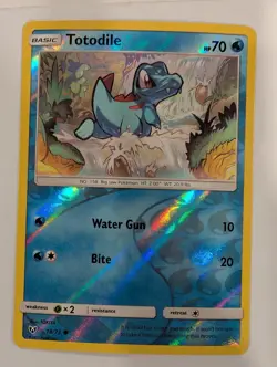Totodile 18/73 - Shining Legends Pokemon Reverse Holo Foil Nice! - Image 1