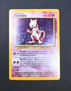 LP+ Mewtwo Holo Rare 10/102 Base Set (BS) Unlimited Pokemon Card - Image 1