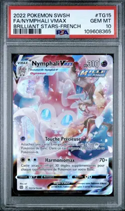 2022 Pokemon FRENCH Stars Etincelantes EB9 Nymphali VMAX FA TG15/TG30 PSA 10 GEM - Image 1