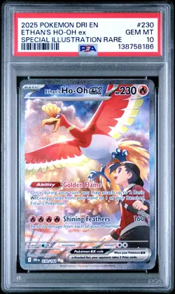 2025 POKEMON DRI EN-DESTINED RIVALS #230 ETHAN'S HO-OH EX PSA 10 - Image 1