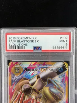 2016 Pokemon XY Evolutions #102 Full Art/M Blastoise EX PSA Mint 9 - Image 3