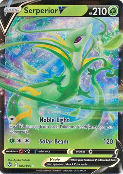 Pokemon TCG SWSH Silver Tempest Serperior V Rare Holo 007/195 - Image 1