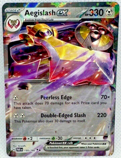 Pokemon TCG Paradox Rift Aegislash ex #135/182 Double Rare - Image 1