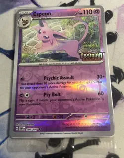 Espeon Best Buy Promo SEALED Pokemon Obsidian Flames 86/197 Reverse Holo - Image 1