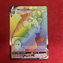 Pokemon TCG Morpeko VMAX 204/202 Rainbow Secret Rare Sword & Shield - Image 1