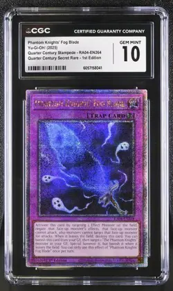 Phantom Knights Fog Blade *CGC 10* RA04-EN264 *POP 1*Quarter Century Secret Rare - Image 1