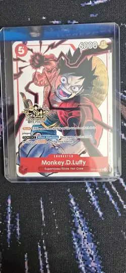 ONE PIECE TCG MONKEY D. LUFFY RARE 3RD ANNIVERSARY PROMO ALT ART ST01-012 NM - Image 1