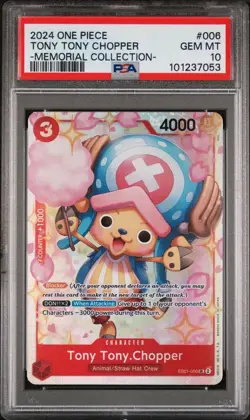 PSA 10 Tony Tony Chopper EB01-006 - SR - One Piece TCG Memorial Collection - Image 1
