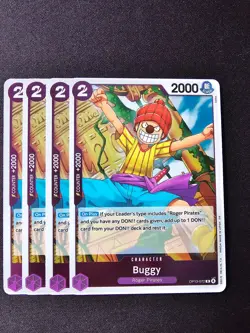 4x OP13-072 Buggy R Playset -One Piece TCG- Carrying On His Will English NM/M - Image 1