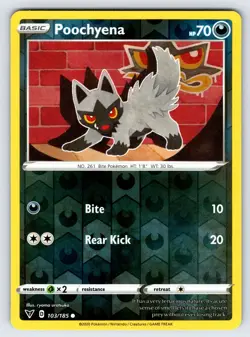 Poochyena 103/185 2020 Vivid Voltage Pokemon Card TCG Reverse Holo Common - Nm - Image 1