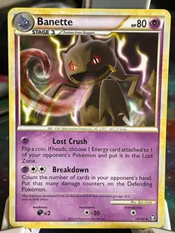POKEMON BANETTE 14/102 RARE HGSS TRIUMPHANT NM CARD - Image 1