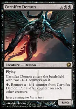 Carnifex Demon -Foil Medium Play MTG Scars of Mirrodin - Image 1