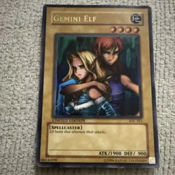 Konami Gemini Elf IOC-SE1 Invasion of Chaos Ultra Rare Spellcaster Card - Image 1
