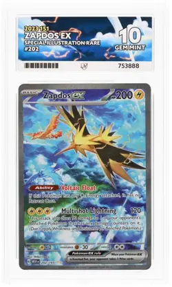 ACE 10 Zapdos EX 202/165 S&V 151 Special Illustration Rare Pokemon Card Gem Mint - Image 1