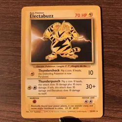 Electabuzz Base Set 20/102 LP Ken Sugimori Pokemon Card - Image 1